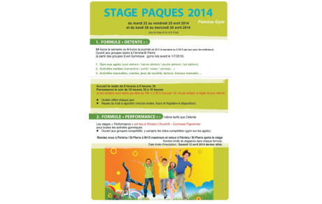 Stages de Paques